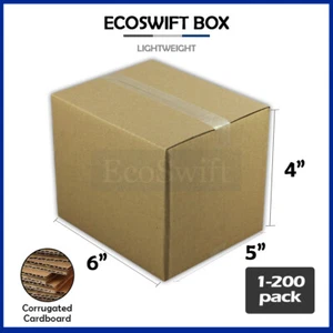 1-200 6x5x4 "EcoSwift" Cardboard Packing Mailing Shipping Corrugated Box Cartons - Picture 1 of 6