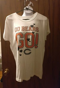 CHICAGO BEARS PAW/HEARTS WHITE XL TEAM APPAREL T-SHIRT READ DESC - Picture 1 of 3