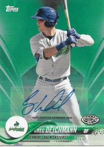 2018 Topps Pro Debut  GREG DEICHMANN  AUTOGRAPH Green #/99  - ATHLETICS -  #8 - Picture 1 of 1