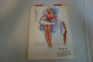 1952 Calendar Jerry Thompson Pin-up Girls Vintage Watercolor Complete - Picture 1 of 5