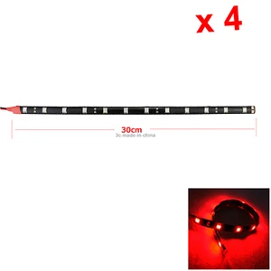4x Red Flexible Strip Light 30CM 1FT 12' Waterproof 12 5050 SMD LED M002 - Picture 1 of 5