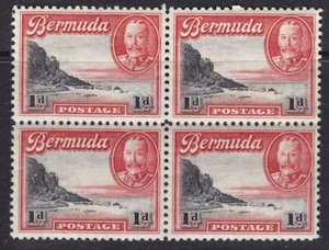 BERMUDA 1936 SG99 1d BLACK & SCARLET BLOCK OF FOUR MNH - Bild 1 von 1