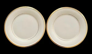 Set Of 2 Vintage Lenox Eternal Salad Plates 8” Ivory Bone China With Gold Trim - Picture 1 of 8