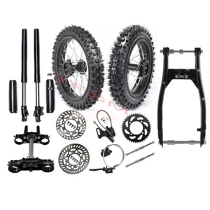 Kit completo horquillas delanteras triple abrazadera con llanta de neumático de rueda 14"" + 12"" CRF70 XR70 - Imagen 1 de 12