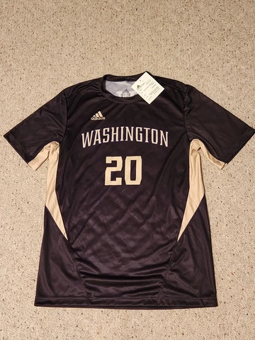 Adidas Washington Huskies Soccer Jersey Men's Size Large Black/Gold New! Cover