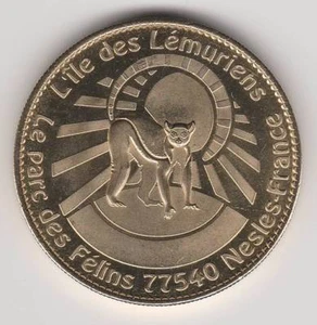 2011 COIN MEDAILLE SOUVENIR A-B -- 77 540 NESLES L'ILE DES LEMURIENS / LEMURS - Picture 1 of 2