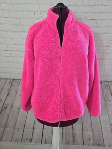 Victoria's Secret ROSA Chaquetas Rosa Caliente Peluche Cremallera Completa Chaqueta, Rosa Caliente (LG) - Imagen 1 de 11