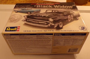LOOK REVELL 57 CHEVROLET BLACK WIDOW CAR SCALE 1/25 MODEL KIT OPEN BOX - Picture 1 of 10