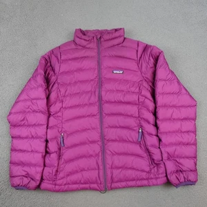 Patagonia Down Sweater Jacket Girls 2XL Purple Puffer Full Zip - Picture 1 of 13