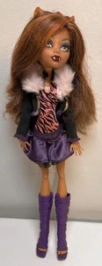 Monster High Clawdeen Wolf Doll 2008 Mattel Animal Print Skirt Furry Collar Boot - Picture 1 of 16