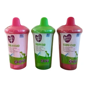 Parents Choice Sippy Cup 9oz. Pack of 3 - Green, Pink, & Red - Picture 1 of 2