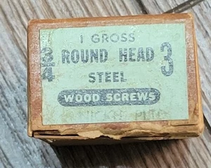 #3 x 3/4" Round Head Wood Steel Slotted Drive Nickel Plated NOS Quantity 100 - Picture 1 of 3