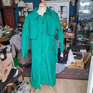 Miss Smith Emerald Green Raincoat Mac, Unworn, Size XL. Removable Tartan Lining - Picture 1 of 12