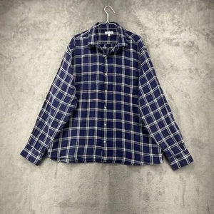 Peter Millar Shirt Mens XL Blue Plaid Linen Button Up Pocket Designer Preppy - Picture 1 of 15