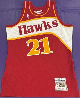 Authentic Dominique Wilkins #21 Mitchell & Ness 1986-87 Atlanta Hawks Jersey 40 - Image 1 of 4