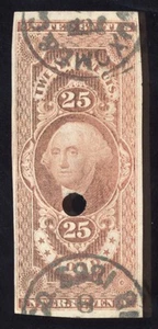 US Scott R43a Used 25c red Bond Revenue Lot Z363 bhmstamps - Picture 1 of 2