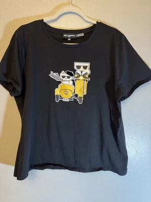 Camiseta negra icónica manga corta Karl Lagerfeld Paris talla XL Foto 1 de 4