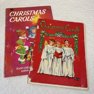 Vintage Christmas Carol Lot Of 2 Books Whitman 1950 & 1960 Piano - Picture 1 of 15