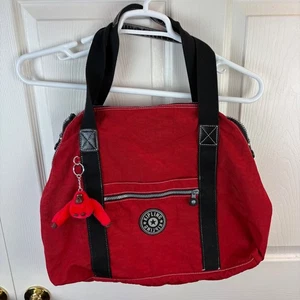 Kipling Tasche Overnight Bag rot schwarz Monkey Jake Reißverschluss - Bild 1 von 8