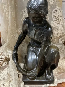 ESTATUA DANESA DE BRONCE FIRMADA - Imagen 1 de 9