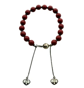 Gucci San Valentino Sterling Silber Holzperlen Armband Bordeauxrot / neuwertig - Bild 1 von 4