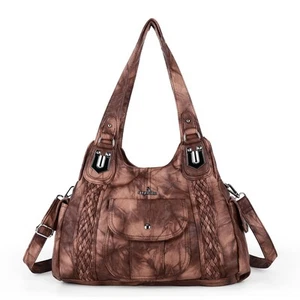 Angelkiss Purses and Handbags for Women Washed Vegan Leather Crossbody Hobo S... - Picture 1 of 7