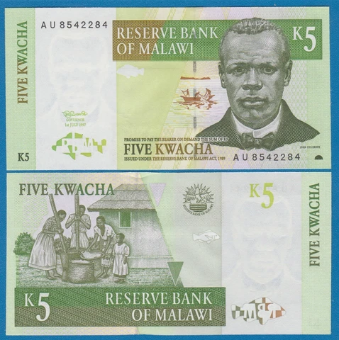 Malawi 5 Kwacha P 36a 1997 UNC  P 36 a Cover