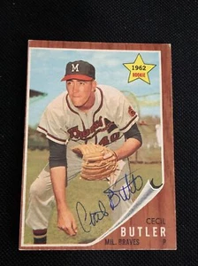 CECIL BUTLER 1962 TOPPS ROOKIE SIGNED CARD #239 MILWAUKEE BRAVES - Picture 1 of 2