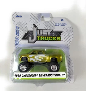 Jada Just Trucks Wave 42 1999 Chevrolet Silverado Dually Green w/ White Flames - Picture 1 of 2