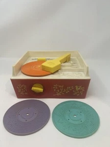 Fisher Price Music Box Record Player Toy #995 3 Reversible Discs Vintage WORKS - Picture 1 of 12