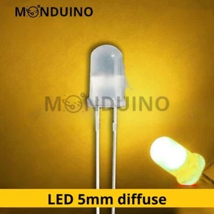 LED Jaune 5mm diffusant - Lot 10 à 100 pcs - LED Diffused Yellow fog - Picture 1 of 2