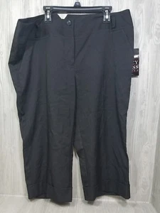 Tracy Evans Capri Crop Dress Pants Women's Size 15 Black Cuffed Hem NWT #28 - Picture 1 of 4