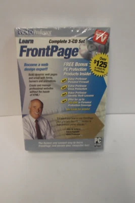 Video Professor Learn Front Page 3-CD Set PC Only As Seen On TV 2006 - SEALED - Image 1 of 2