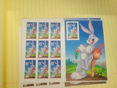 5  Bugs Bunny sheets of  10  32 cent  stamps   1997 - Image 1 of 2
