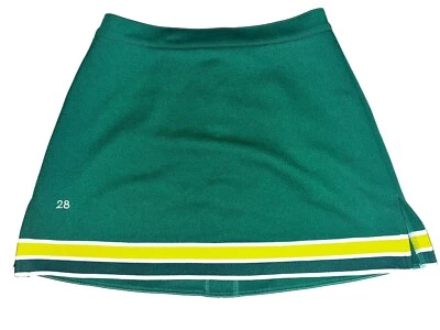 Adulto M Cheerleader Cheer Uniforme Falda 28" Cintura Kelly Verde Dorado NUEVO Foto 1 de 4