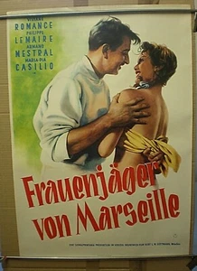 Authentic Vintage Artist Drawn Film Poster - Female Hunter c1950s # 2 - Picture 1 of 12