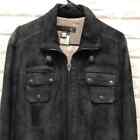 Just Cavalli Military Suede Leather Jacket Black Women's Size M