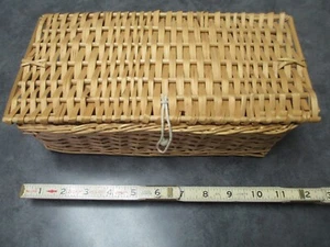 Basket with Lid, Woven Wicker / Rattan Wood Storage Basket - Picture 1 of 11
