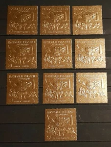EASDALE ISLAND SCHOTTLAND ÖFFENTLICHE SICHERHEIT SET 10 BRIEFMARKEN GOLD - Bild 1 von 1