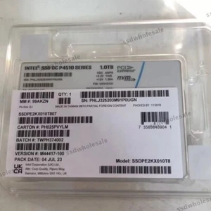 Intel DC P4510 Series 1TB 2.5" U.2 NVMe PCle SSDPE2KX010T8 VDV10131 SSD - Picture 1 of 3