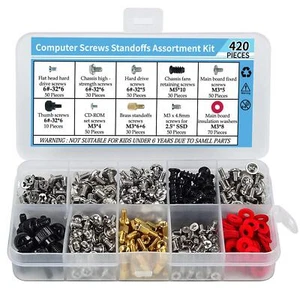 420PCS Computer Screws Standoffs Assortment Kit, Motherboard Screws For SSD Hard - Photo 1/6