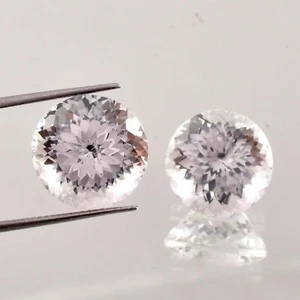 1 Pair Natural White Ceylon Sapphire Round Cut Loose Gemstone GIT Certified AAA+ - Picture 1 of 5