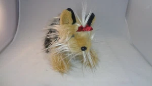 Animal Alley Yorkshire Terrier Dog Plush Long Hair Red Bow 11" - Picture 1 of 7