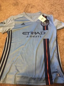 Adidas Womens New York City Football Club Soccer Jersey MLS Etihad Airways  Med - Picture 1 of 3