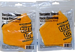 Licensed Pittsburgh Steelers Terrible Towel Face Mask - Set of 2 - Picture 1 of 5