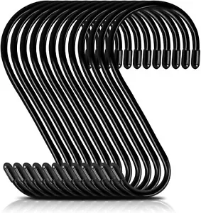 12 Pack 6 Inch S Hooks,Large S Hooks Vinyl Coated Heavy Duty S Hooks for Hanging - Picture 1 of 7