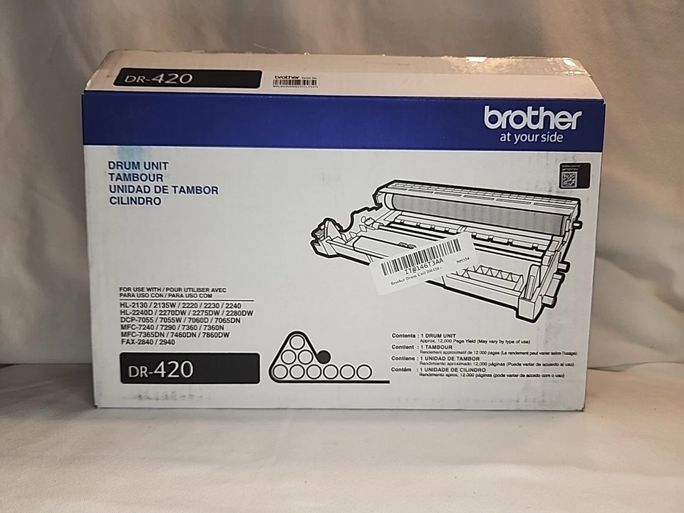 GENUINA - UNIDAD DE BATERÍA BROTHER DR-420 - 12.000 PÁGINAS - CAJA ABIERTA Foto 1 de 1