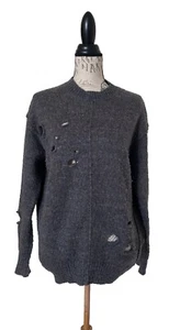 Isabel Marant Etoile Wool Blend Stabbed Sweater Charcoal Size Large - Picture 1 of 9