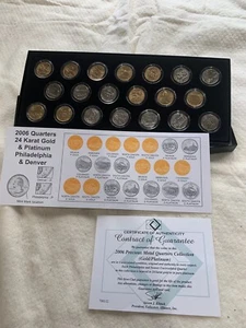 24K Gold and platinum state quarters - Picture 1 of 5