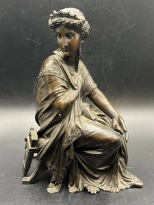 Escultura de mujer de bronce firmada por León Pilet neoclásica (francesa, 1840-1916) de colección - Imagen 1 de 14